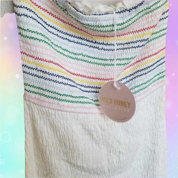Pink Green Smock Dress Size S - Rainbow Stitch - Picture 2 of 3
